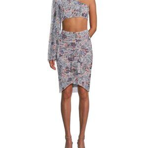 NWT MISA Los Angeles Calypso Cutout Midi Dress Blue M